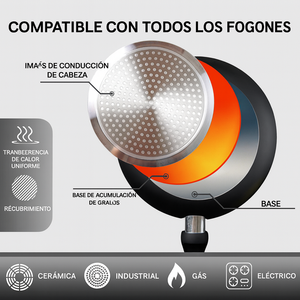 Llevá 2 y Pagá 1 - Sartén Moc Multifuncional de Cerámica Antiexplosión + Regalo Kit Utensilios