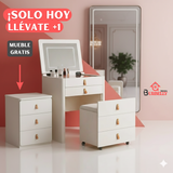 ¡Solo HOY | Juego de Mesa Tocador Flip 3 en 1 Belly + REGALO: Mueble Premium