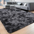 Alfombra Felpuda Antideslizante Negra