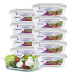 Pack 10 Recipientes de Vidrio Herméticos 640ml